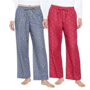 Gap Women's Flannel PJ Pant, 2-pack/ Navy and Raspberry color